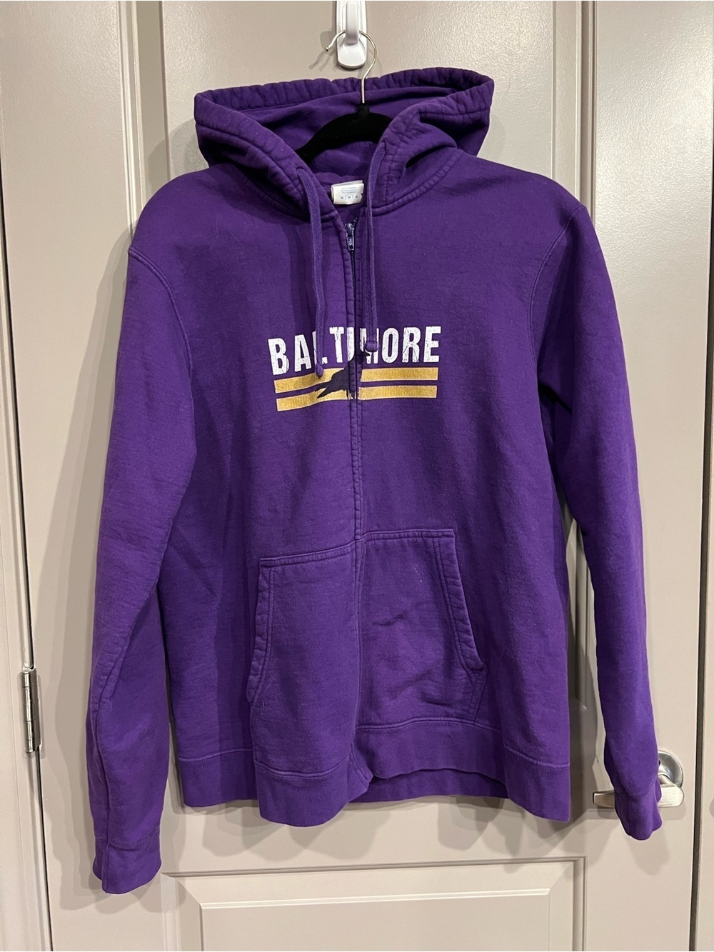 Baltimore Ravens Purple Full-Zip Hoodie with Drawstring and Pockets